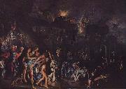 Adam Elsheimer The burning of Troy oil